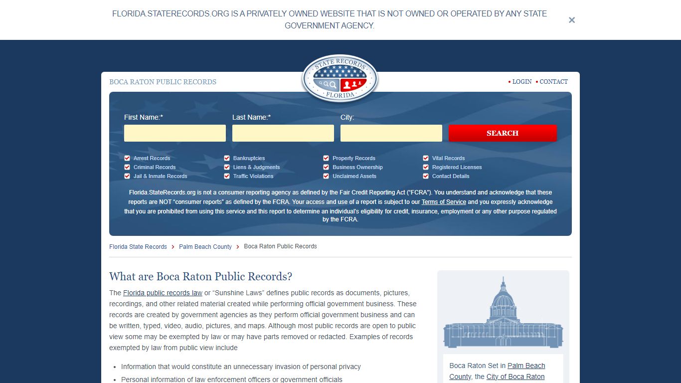 Boca Raton Arrest and Public Records | Florida.StateRecords.org